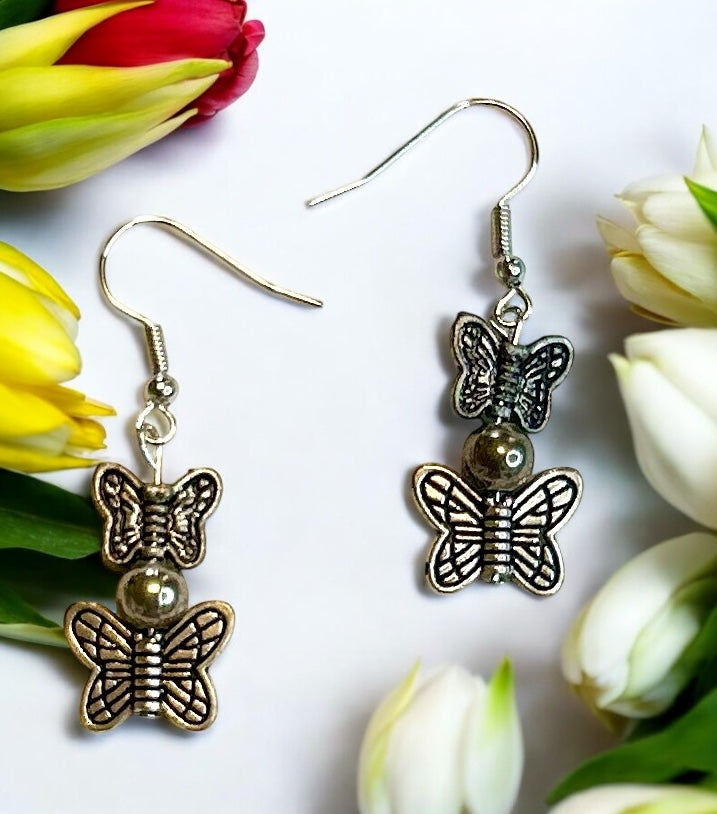 Silver Flutter Earrings #130 image 0