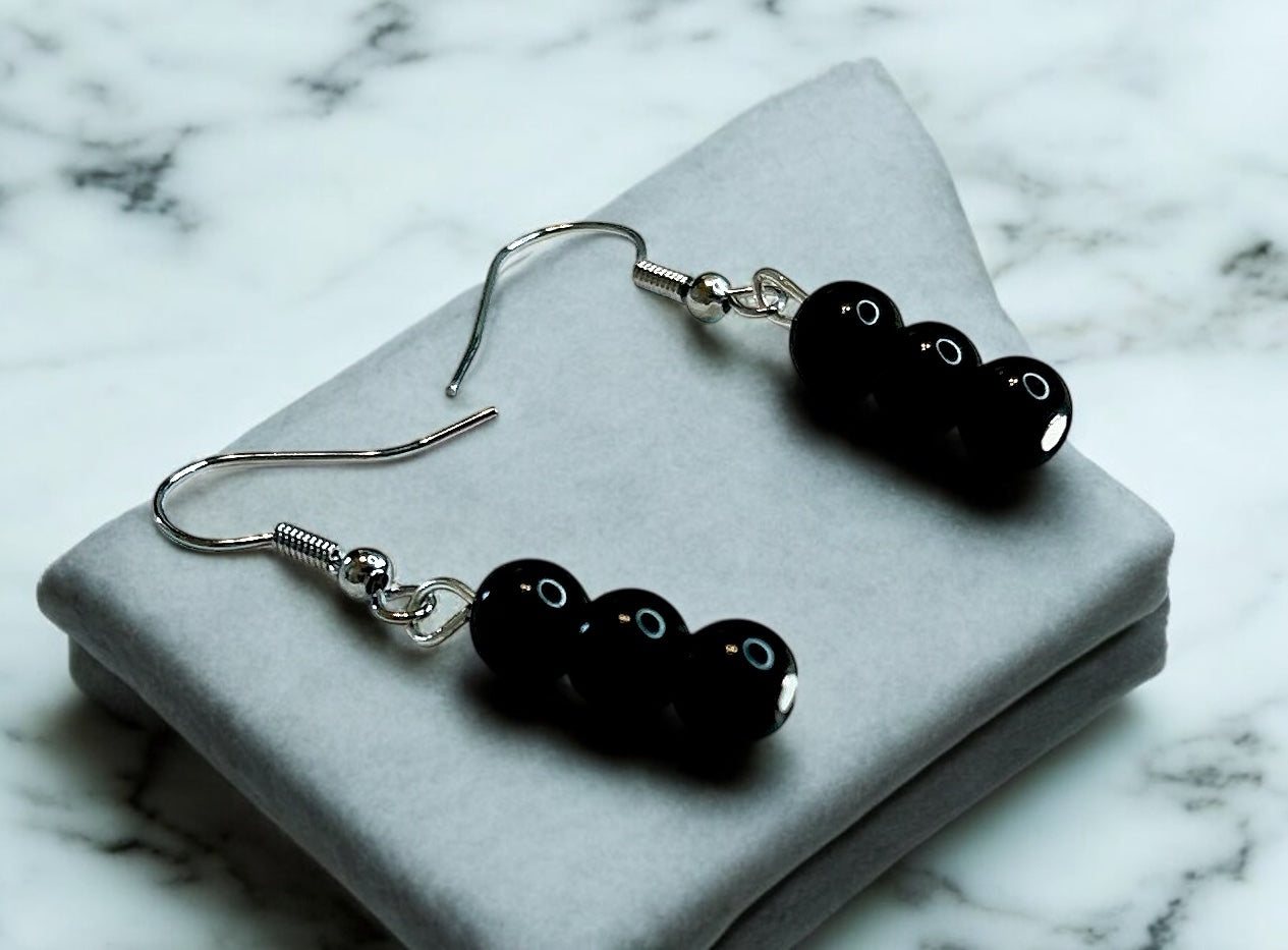 Black pearl earrings #56 image 0
