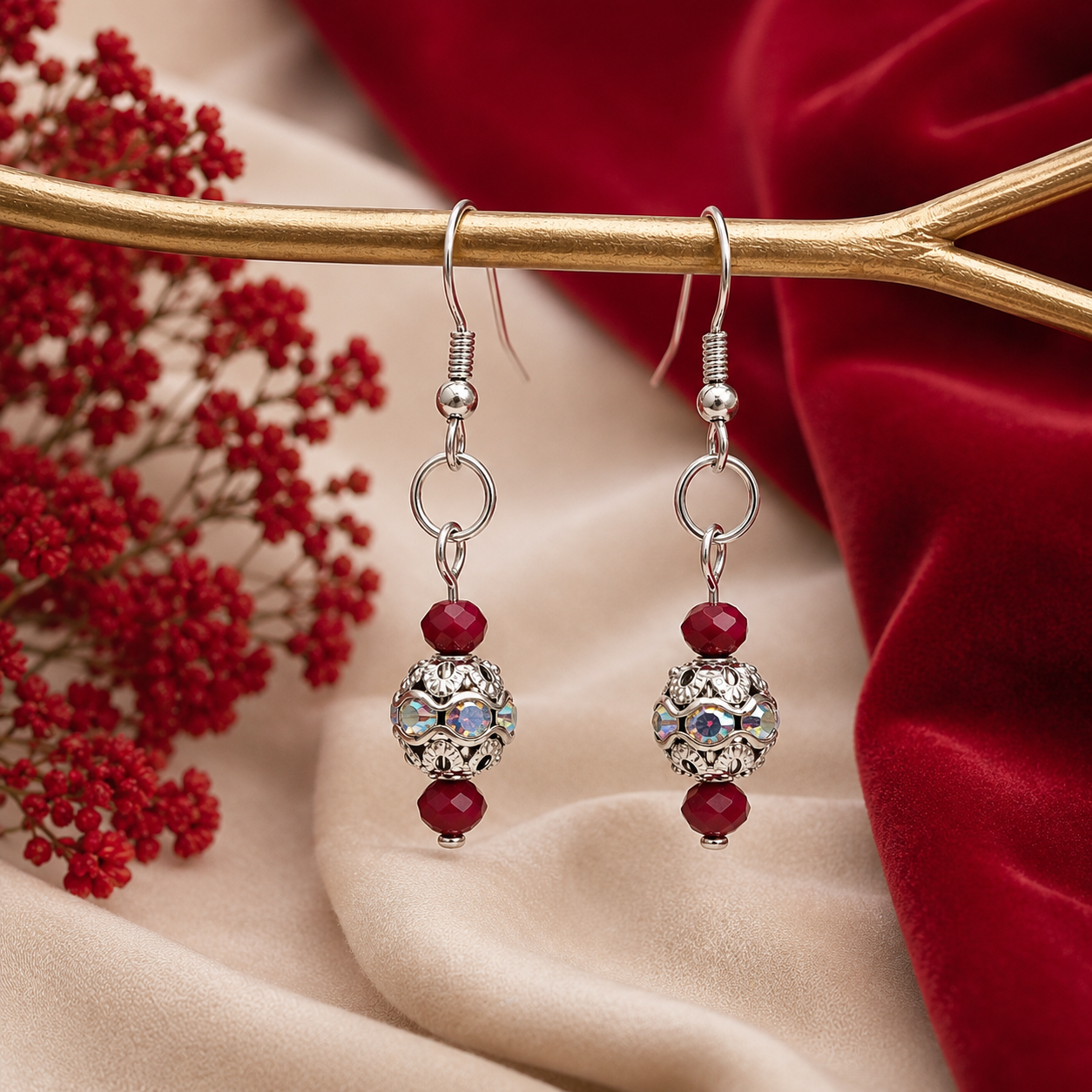 Ruby Radiance Earrings