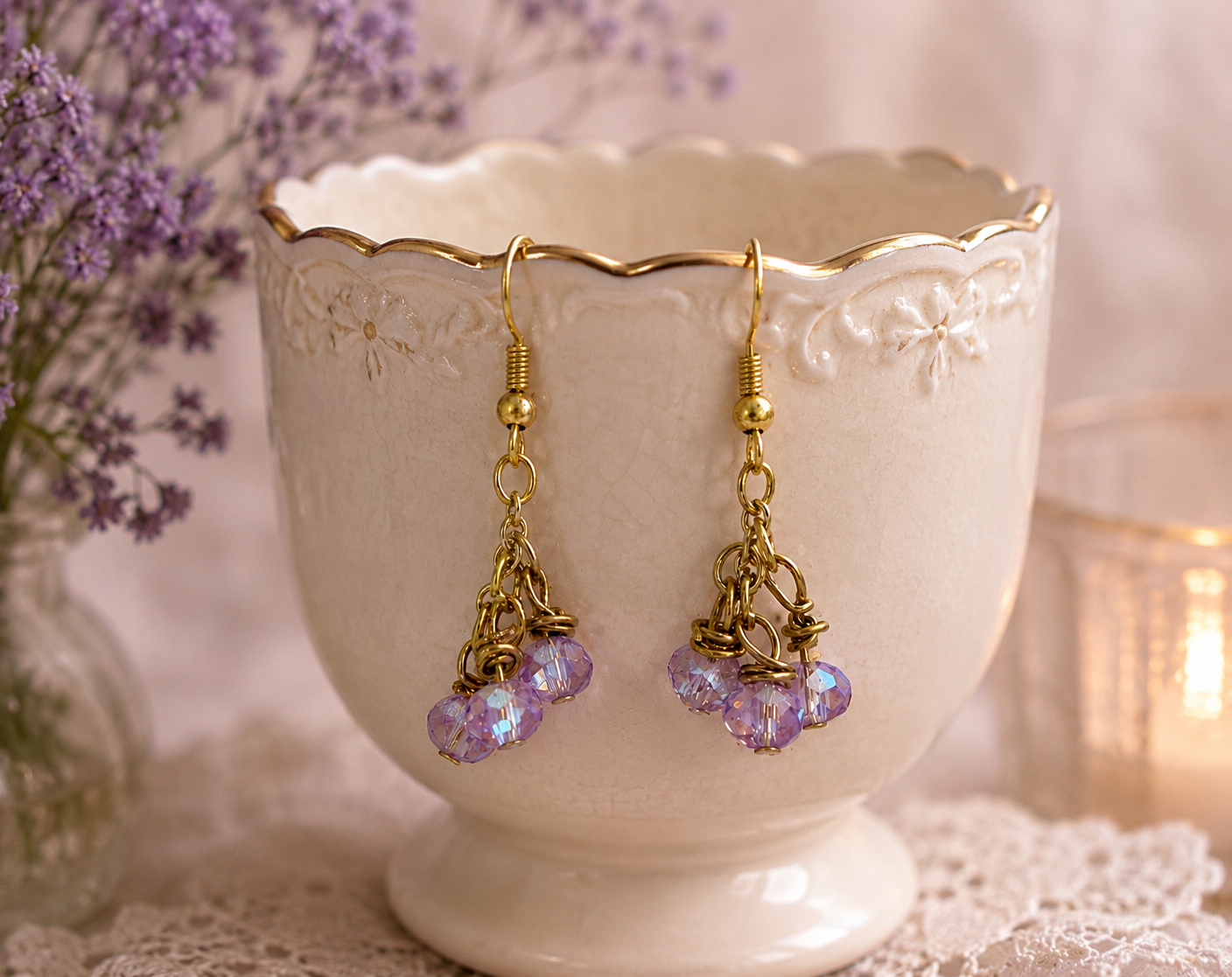 Lilac Sparkle Earrings