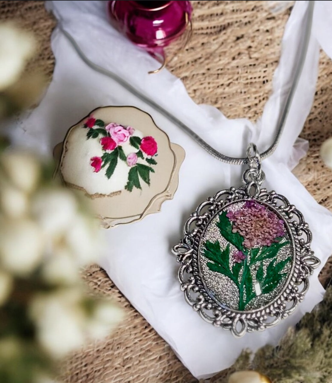 Vintage Petal Portrait Necklace image 0