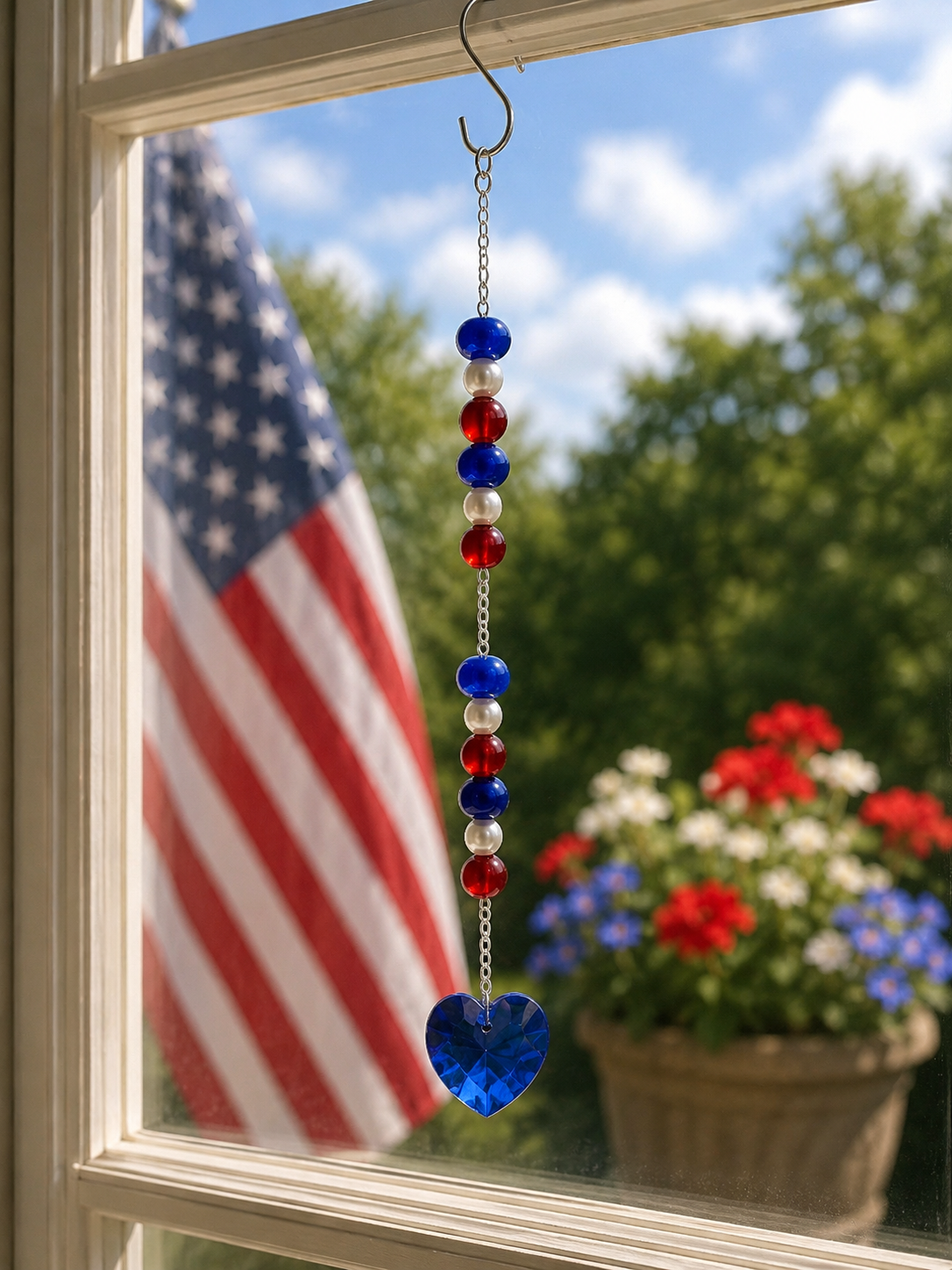 Star-Spangled Heart Suncatcher
