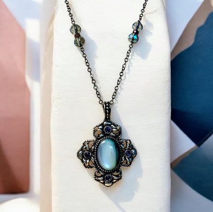 Moonstone Victorian Bloom Necklace image 0