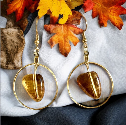 Golden Autumn Hoop Earrings…#276 image 0