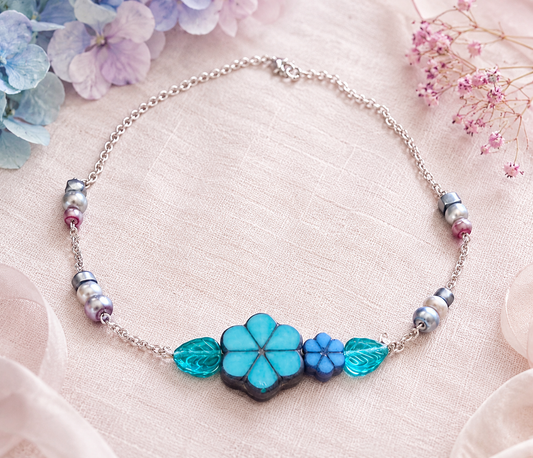 Teal Blossom Necklace