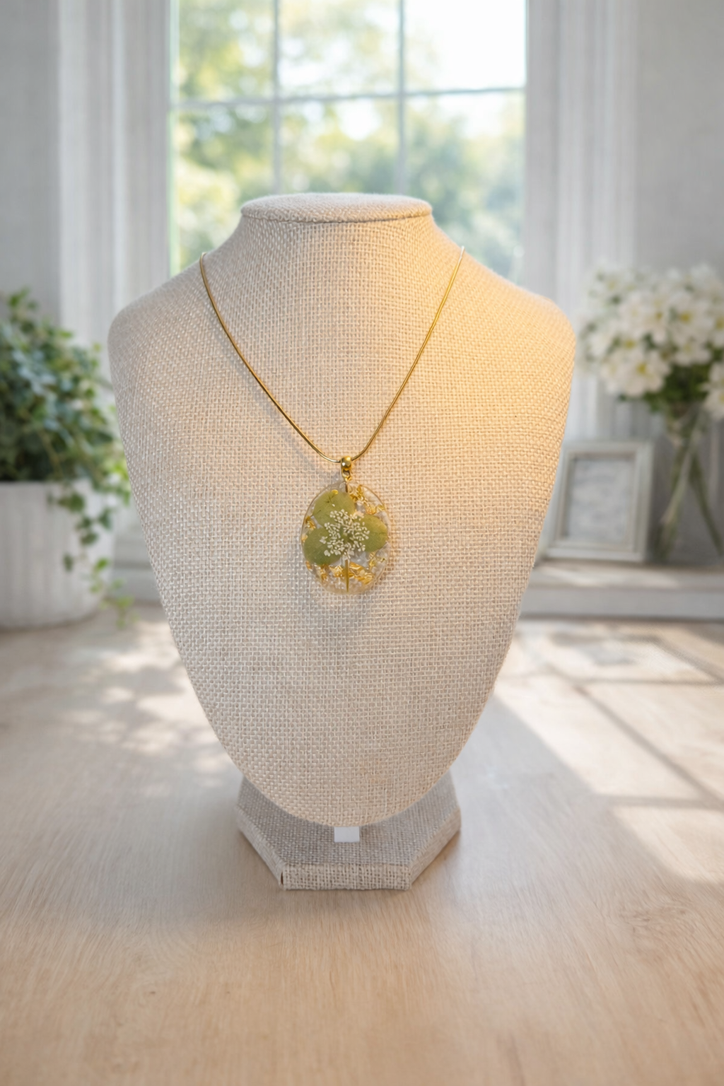 Golden Clover Necklace...#343