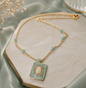 Seafoam Opal Charm Necklace