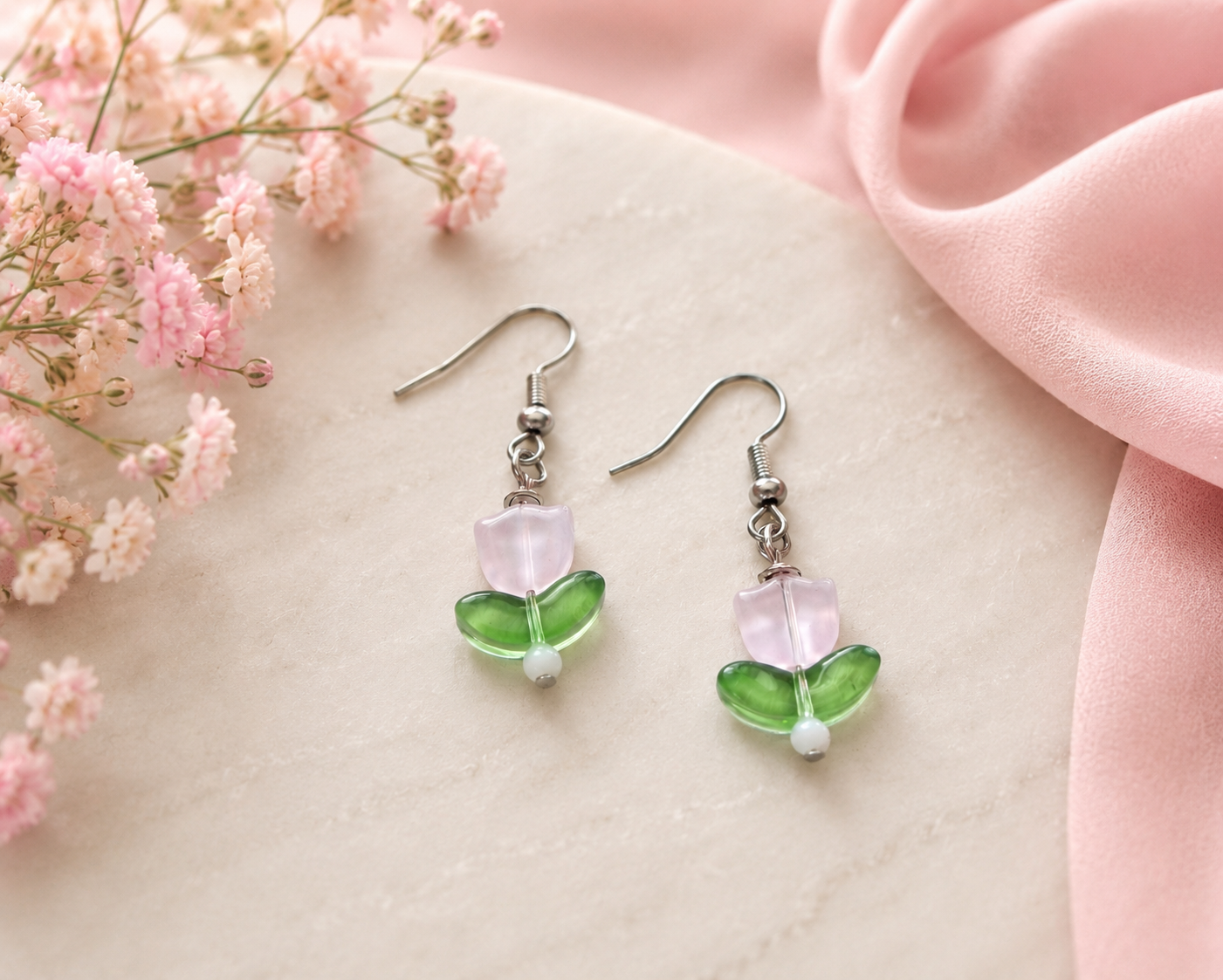 Pink Petal Earrings
