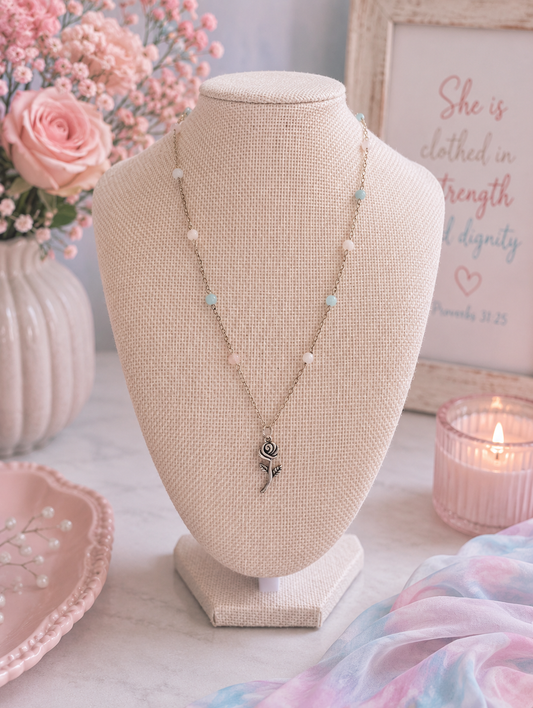 Blushing Rose Necklace
