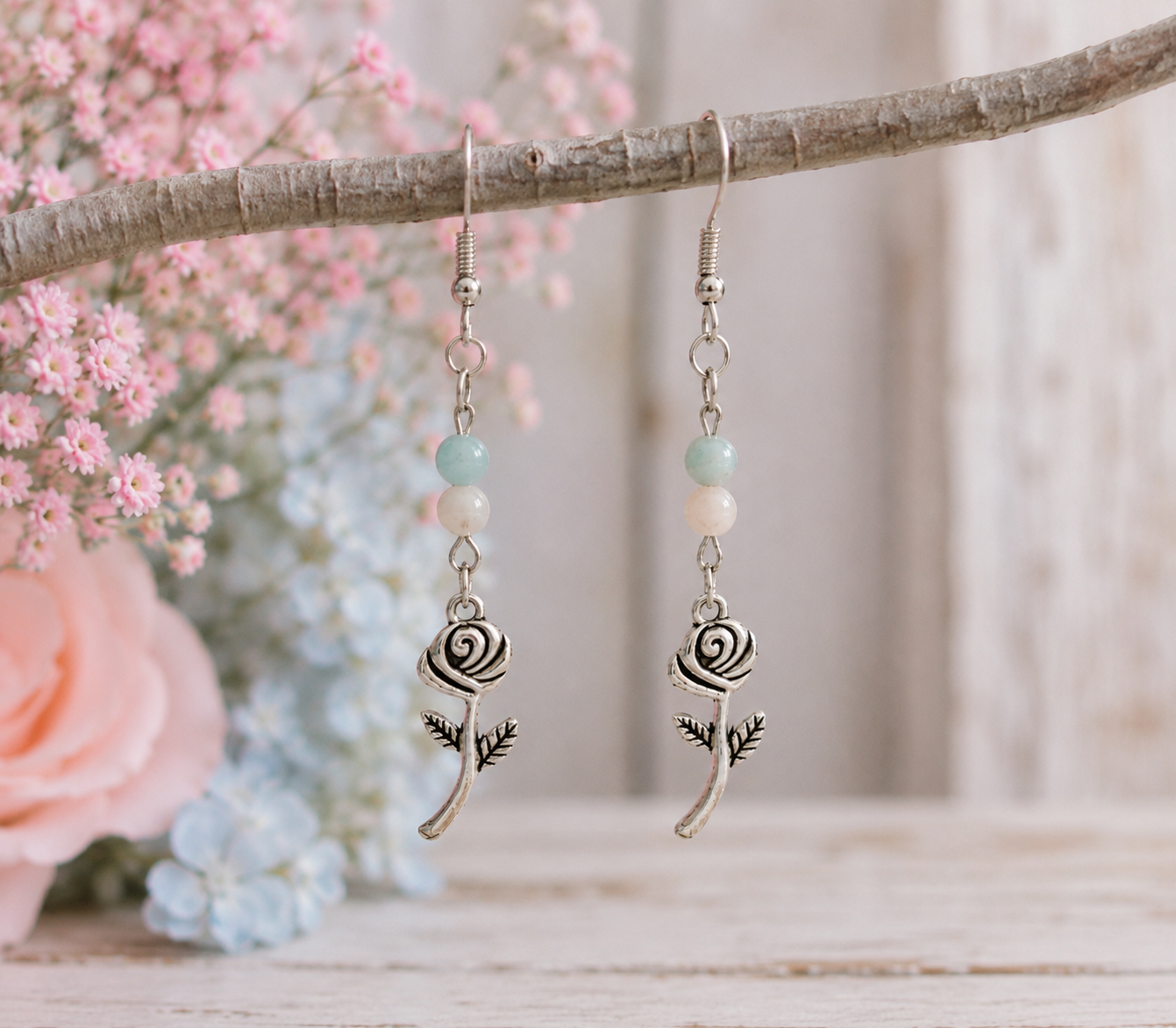Blushing Rose Earrings