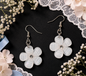 White Petals & Sparkle Earrings