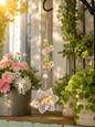 Blushing Crystal Garden Suncatcher