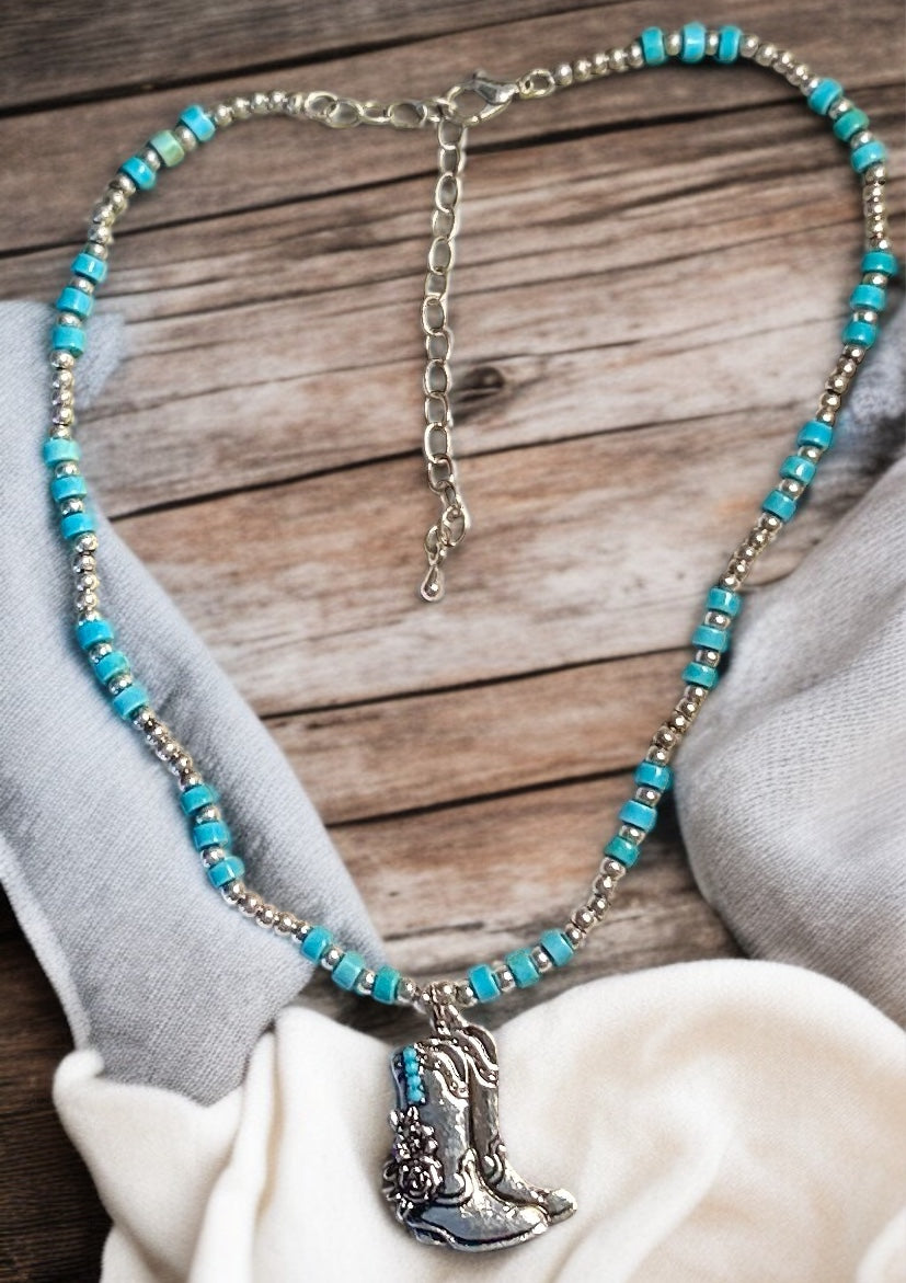 Boot and Bead Necklace…#226 image 1