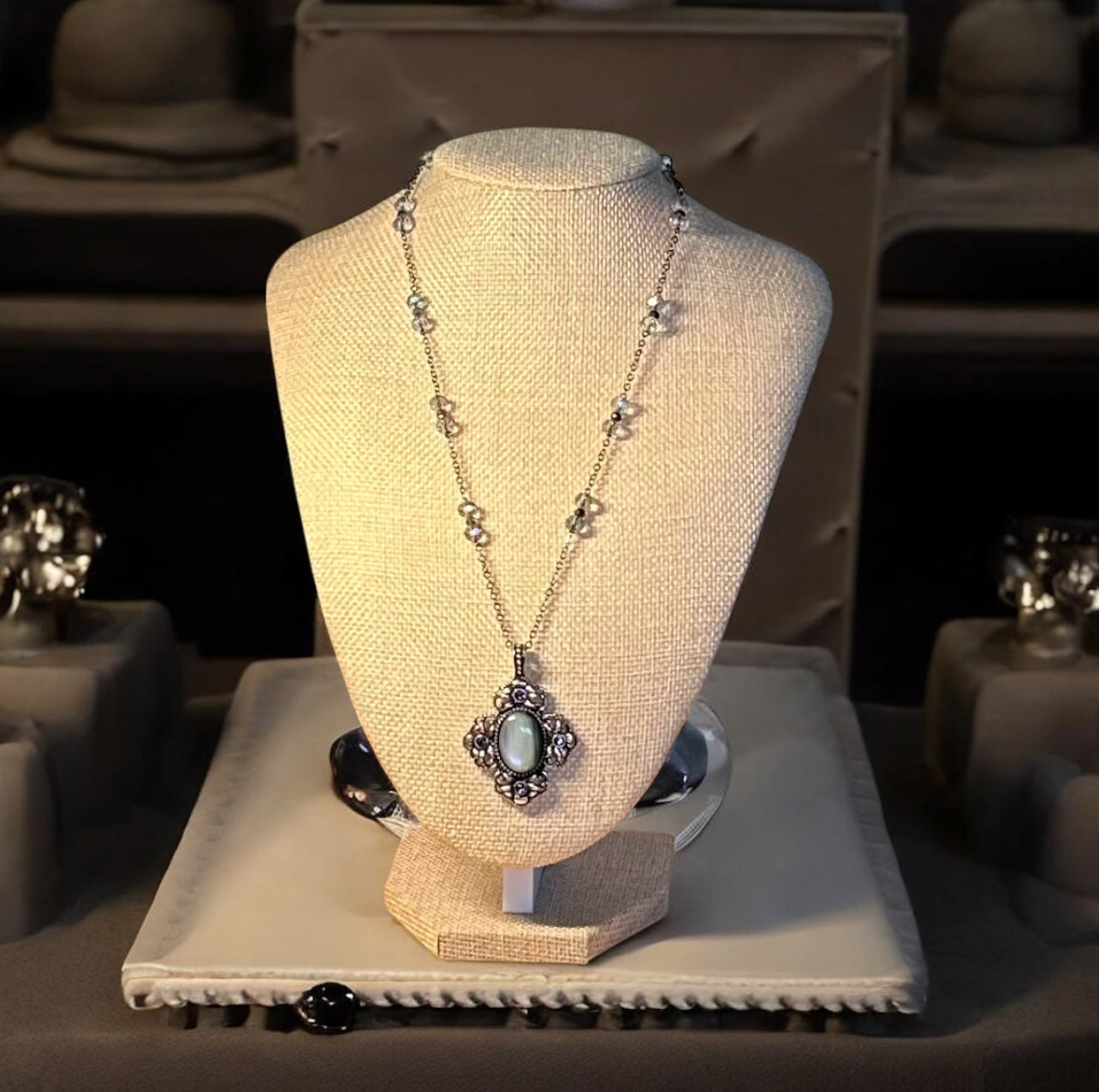 Moonstone Victorian Bloom Necklace image 1