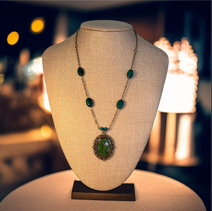 Enchanted Teal Bloom Necklace…#320 image 1