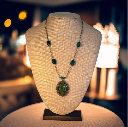 Enchanted Teal Bloom Necklace…#320 image 1