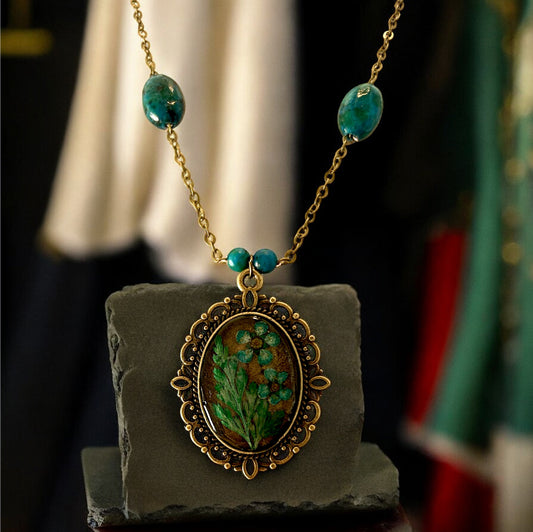 Enchanted Teal Bloom Necklace…#320 image 0